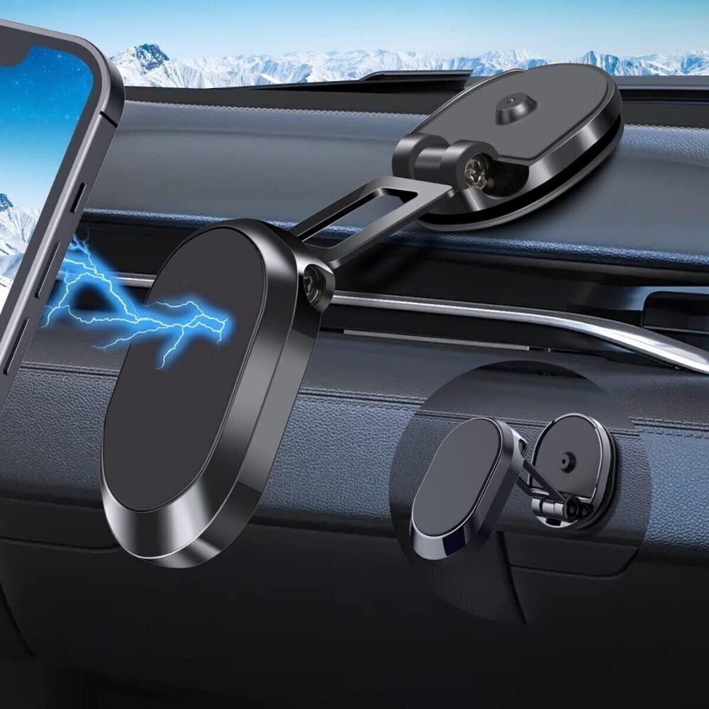 360°‎ Rotation Magnetic Phone Holder Foldable Car Mount Stand Dashboard U…